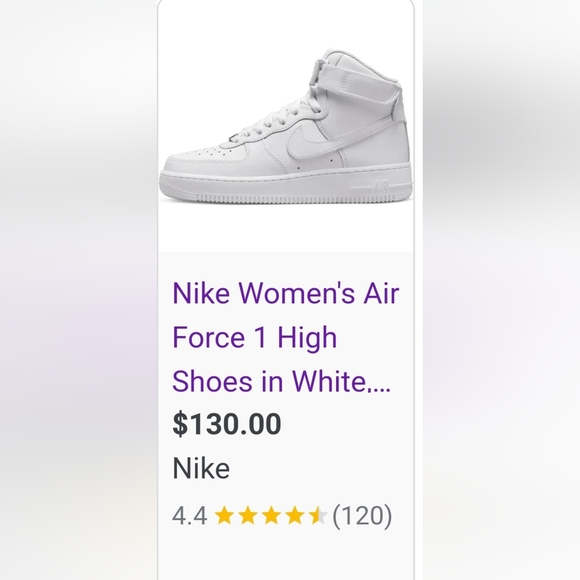 NIKE Air Force 1/High LE GS/'Triple White'/NEW IN BOX WITH TAG - Picture 9 of 13